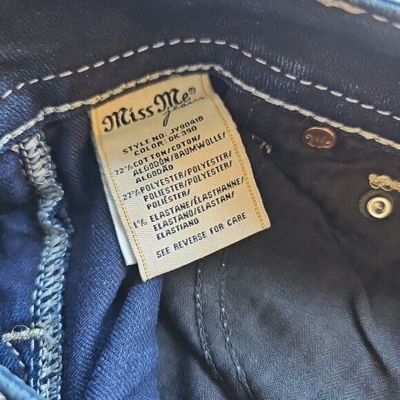 MissMe Women's Blue Denim Signature Boot Cut Altered Bottoms Jeans Size 26 - Picture 5 of 6